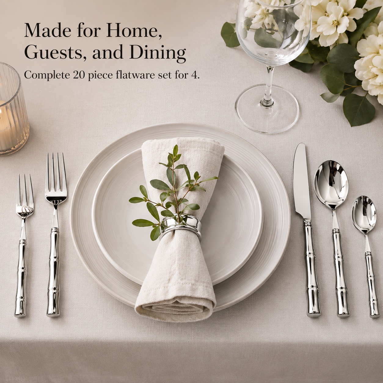 Silverware place setting for home and guests