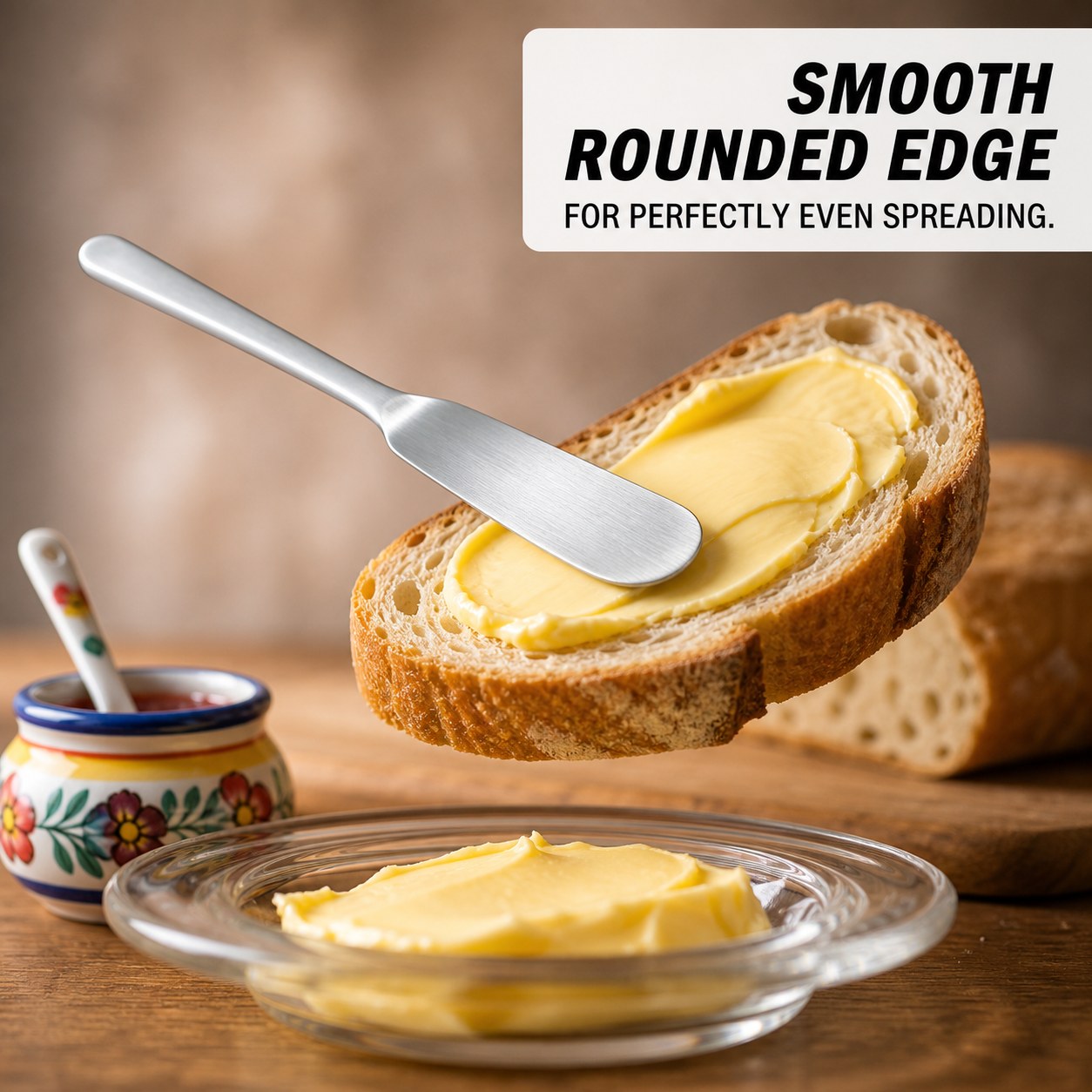 Smooth edge butter spreader detail