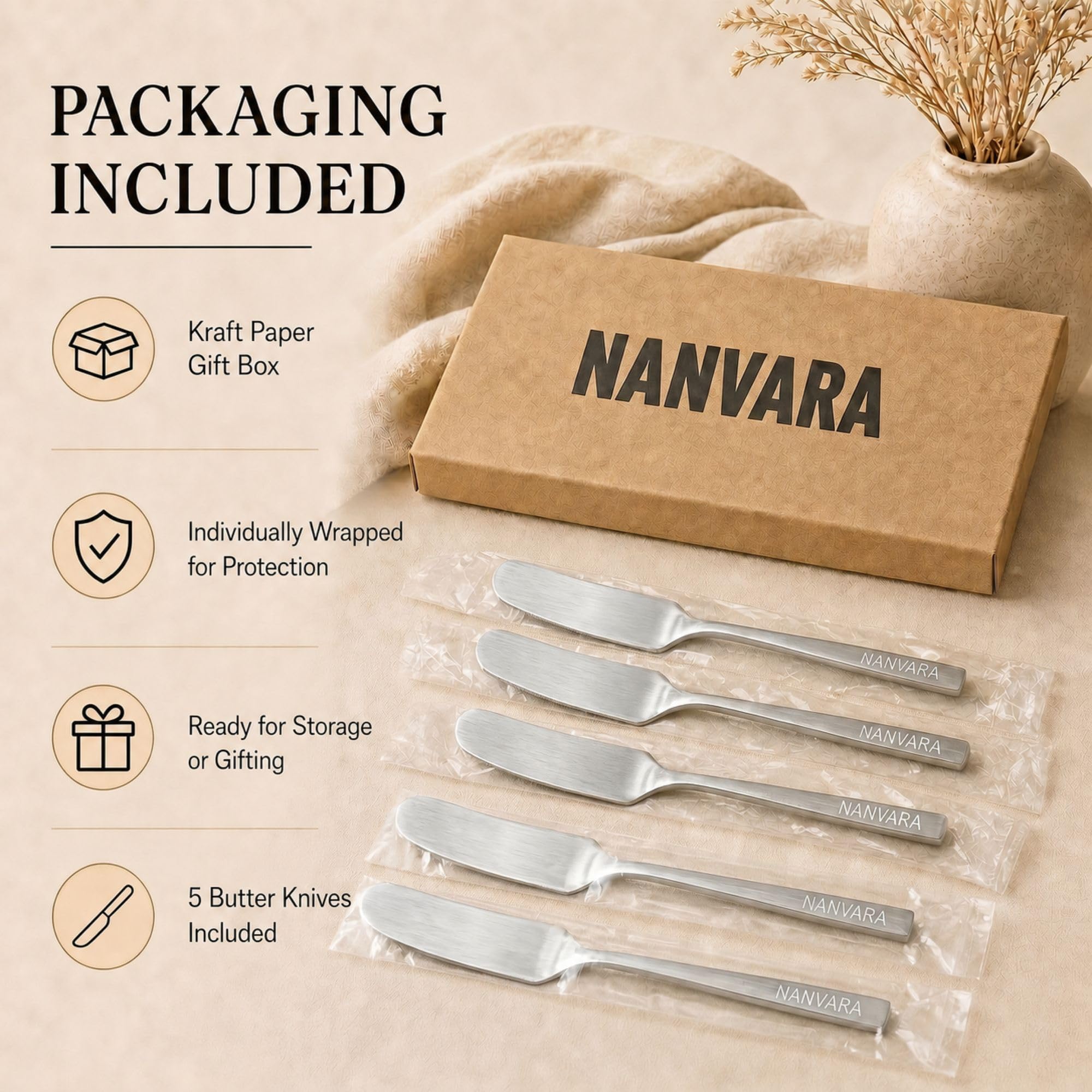Butter spreader knives closeup
