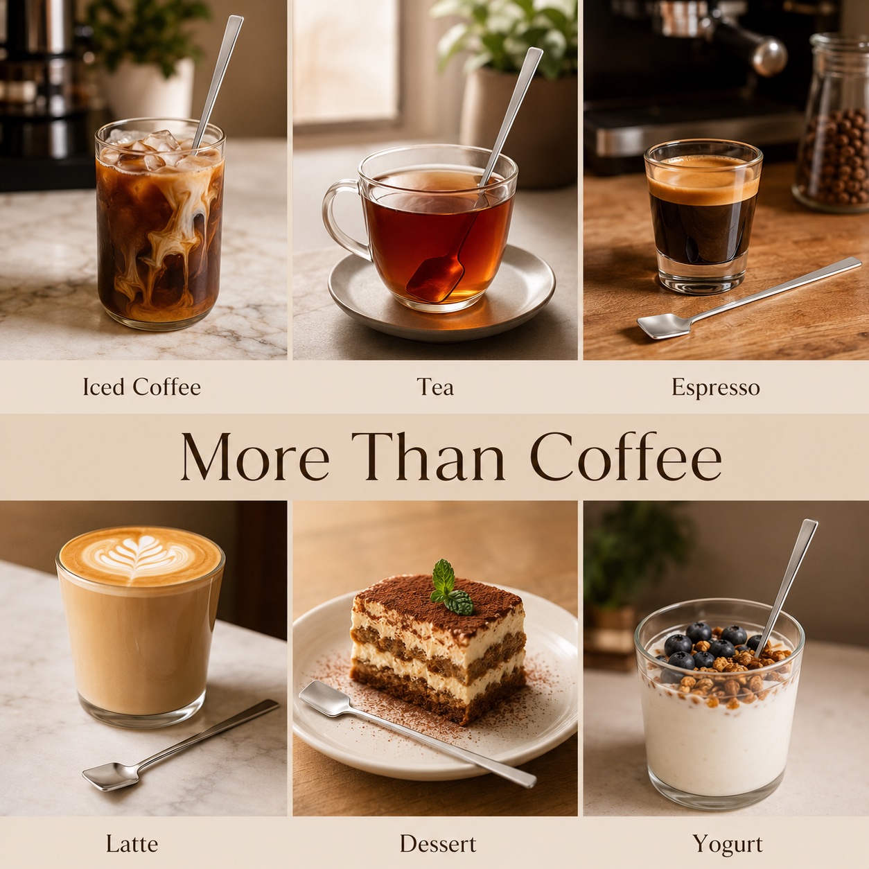 Coffee spoons for drinks and desserts