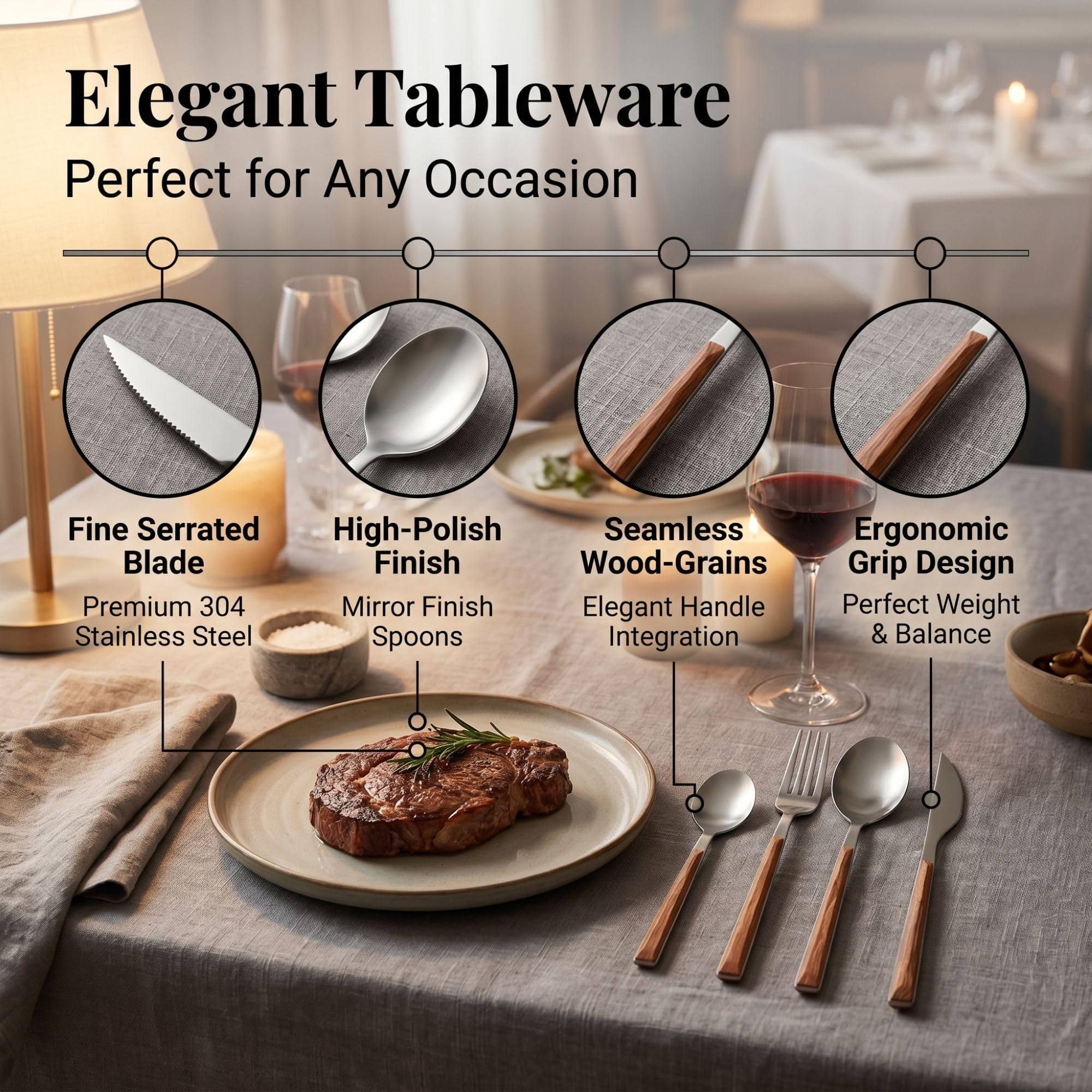 Flatware set size and composition image